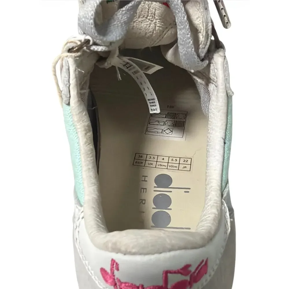 Diadora Heritage Equipe W SW HH Sneakers Womens 5.5 Sky Blue White Suede NWT